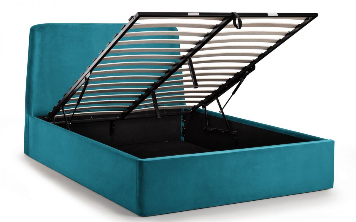 Frida Storage Ottoman Bed - Teal – Julian Bowen, view 5