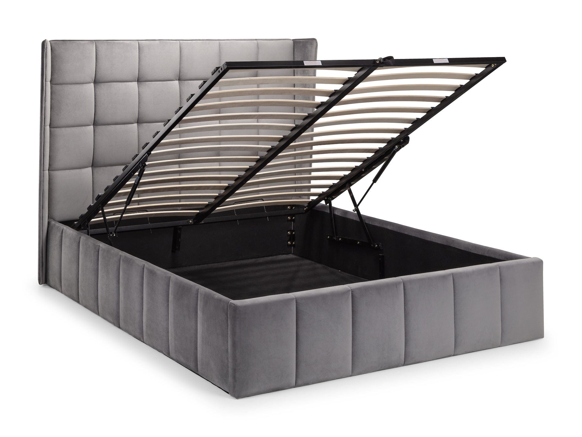 Gatsby Storage Ottoman Bed - Light Grey – Julian Bowen, view 6
