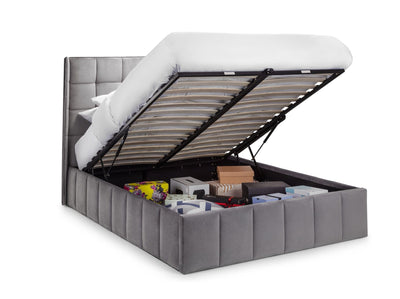 Gatsby Storage Ottoman Bed - Light Grey – Julian Bowen, view 2
