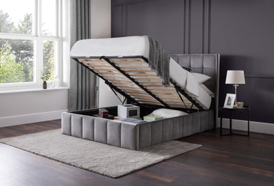 Gatsby Storage Ottoman Bed - Light Grey – Julian Bowen, view 4