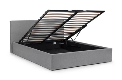 Rialto Lift-Up Storage Bed In Linen Fabric - Light Grey – Julian Bowen, view 3