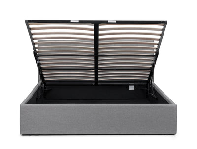 Rialto Lift-Up Storage Bed In Linen Fabric - Light Grey – Julian Bowen, view 5