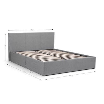 Rialto Lift-Up Storage Bed In Linen Fabric - Light Grey – Julian Bowen, view 6