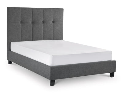 Sorrento High Headboard Fabric Bed - Slate Linen – Julian Bowen, view 2