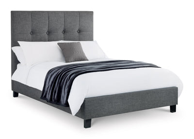 Sorrento High Headboard Fabric Bed - Slate Linen – Julian Bowen