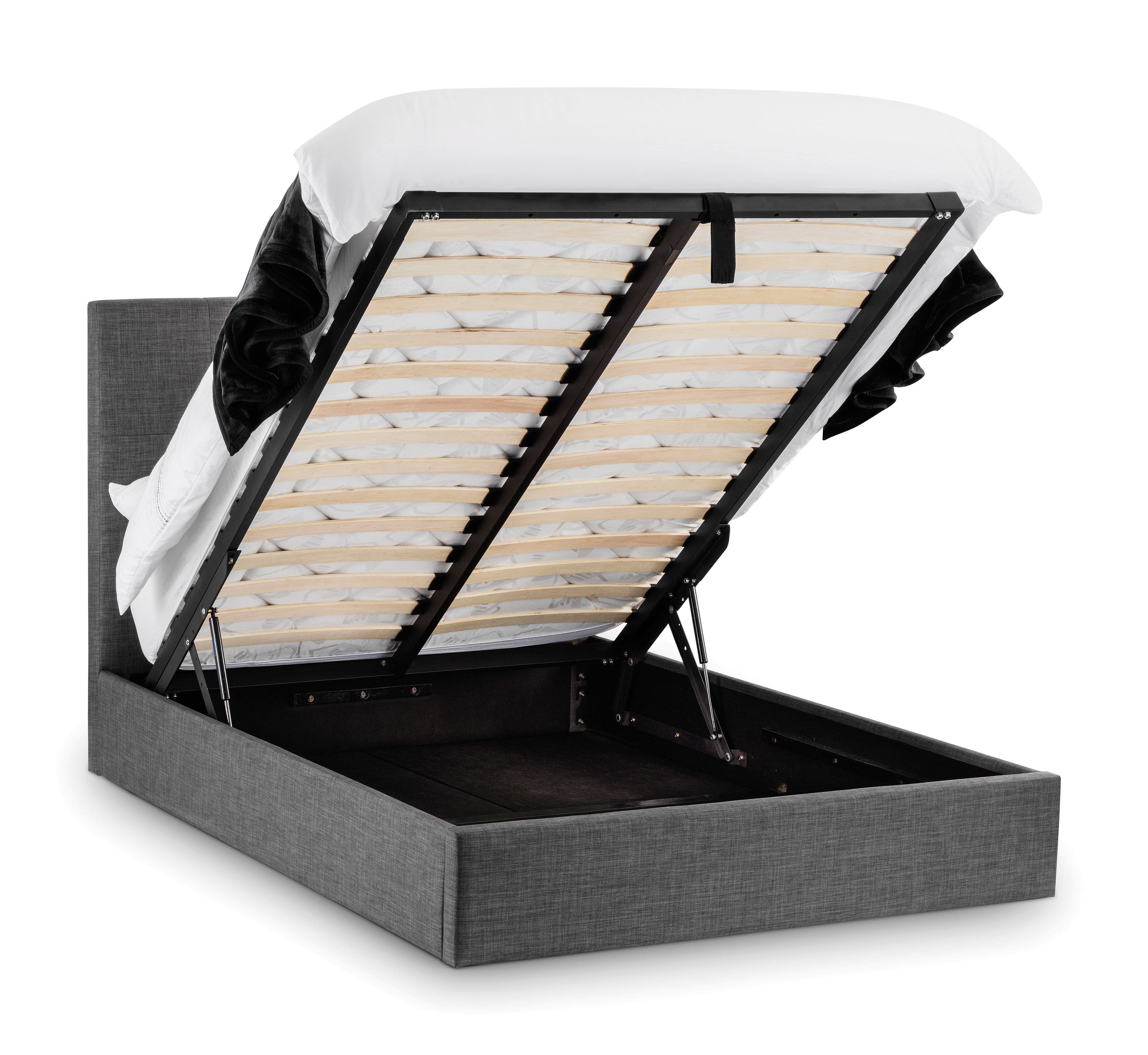 Sorrento Lift-Up Fabric Storage Bed - Slate Linen – Julian Bowen, view 3