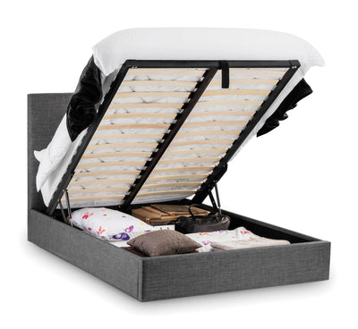 Sorrento Lift-Up Fabric Storage Bed - Slate Linen – Julian Bowen, view 2