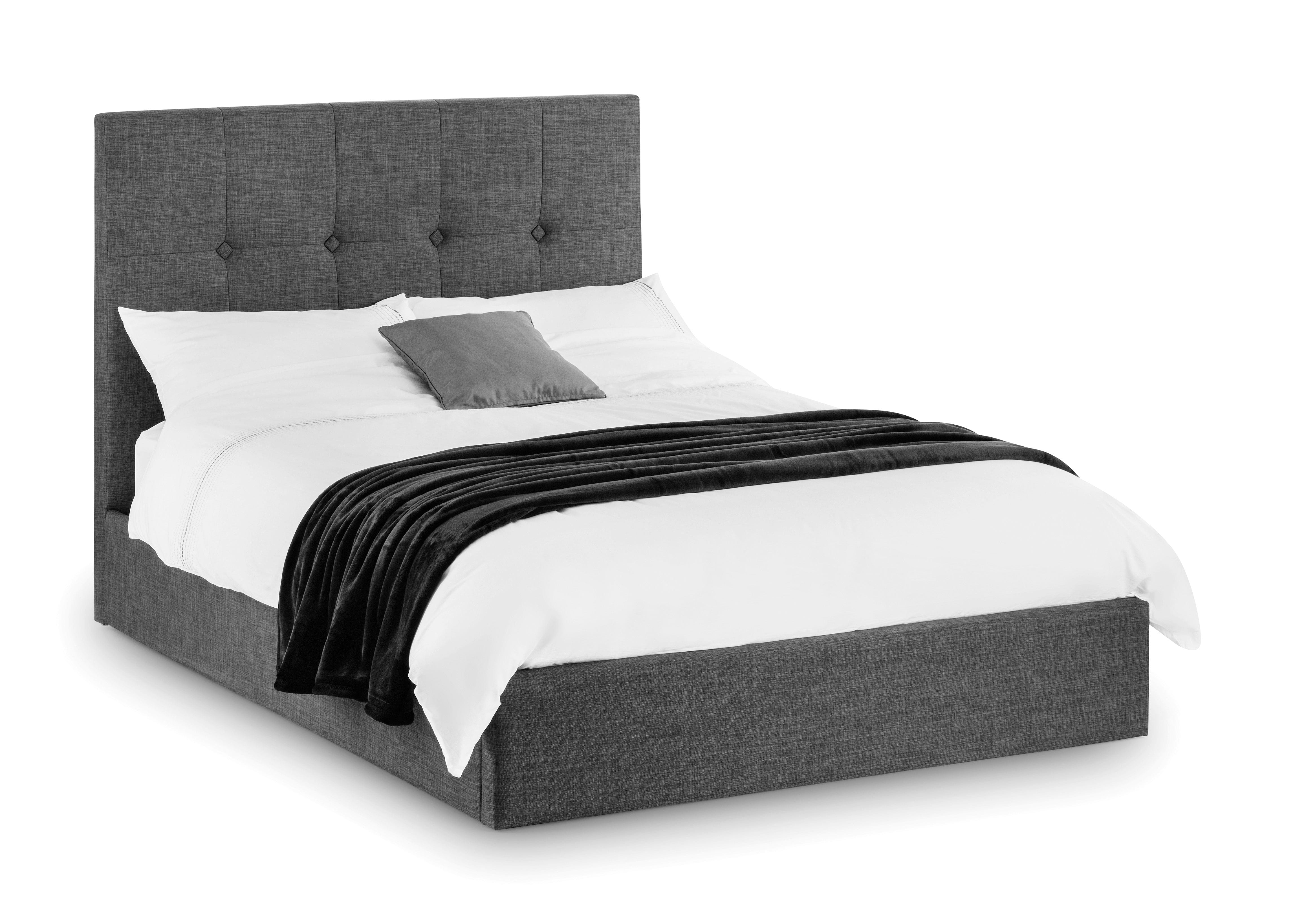 Sorrento Lift-Up Fabric Storage Bed - Slate Linen – Julian Bowen