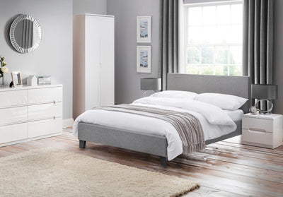Rialto Light Grey Linen Bed - Grey Linen – Julian Bowen, view 5