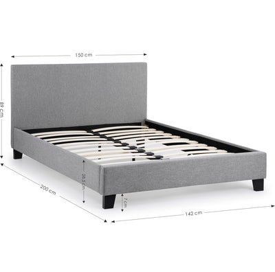 Rialto Light Grey Linen Bed - Grey Linen – Julian Bowen, view 4