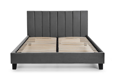 Rosa Velvet Bed - Grey – Julian Bowen, view 9