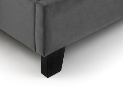 Rosa Velvet Bed - Grey – Julian Bowen, view 6