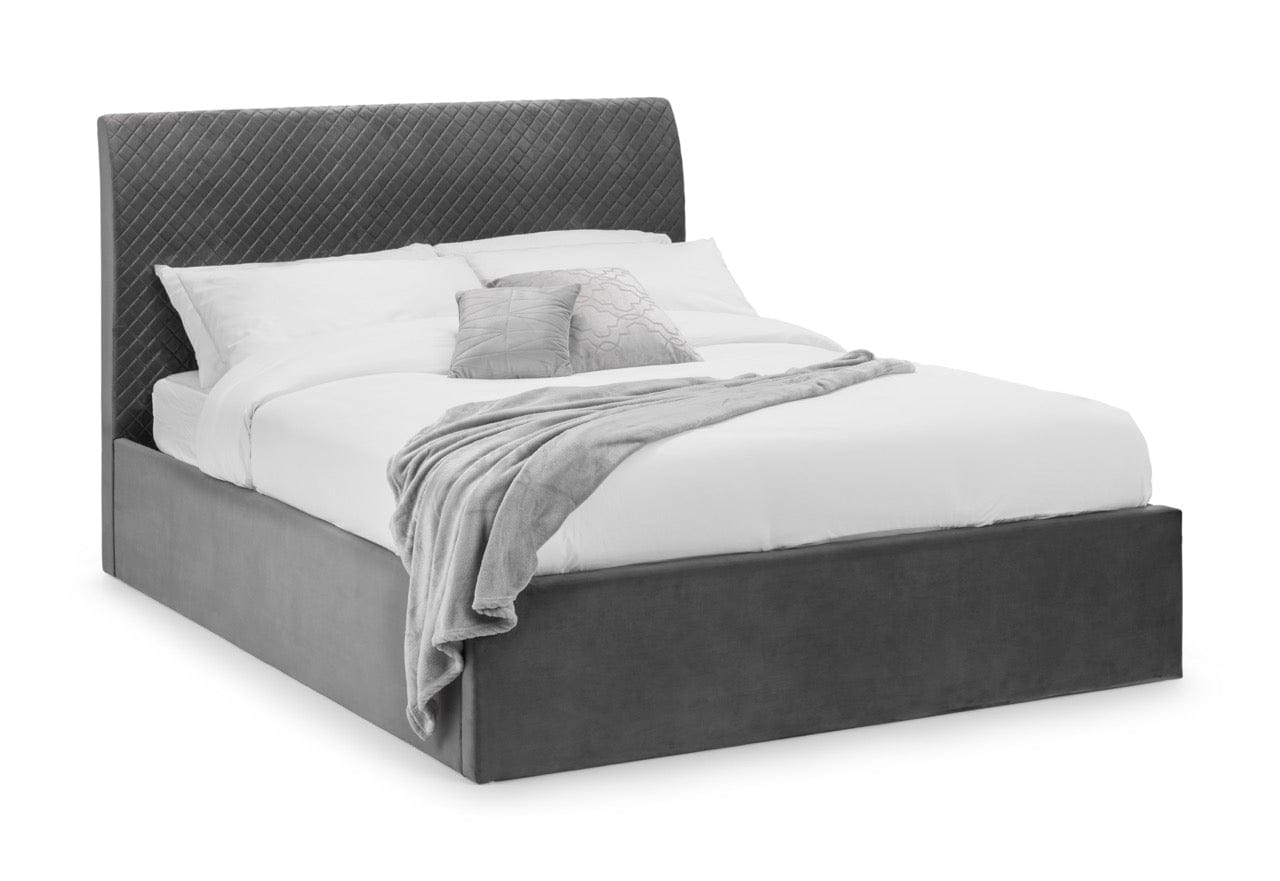 Julian Bowen Fabric Bed Sanderson Diamond Quilted Velvet Ottoman Bed Bed Kings