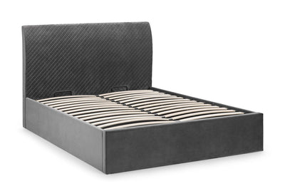 Julian Bowen Fabric Bed Sanderson Diamond Quilted Velvet Ottoman Bed Bed Kings
