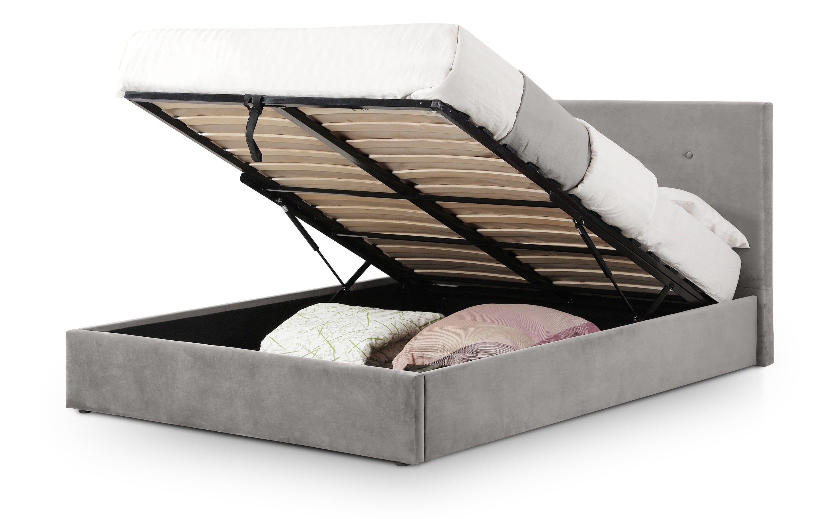 Shoreditch High Headboard Lift-Up Storage Bed - Slate Grey – Julian Bowen, view 3