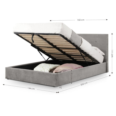 Shoreditch High Headboard Lift-Up Storage Bed - Slate Grey – Julian Bowen, view 9