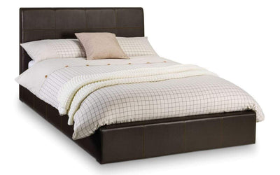 Julian Bowen Fabric Bed Single 90cm 3ft Phoenix Storage Bed Brown - Upholstered Beds - Brown Pvc Bed Kings