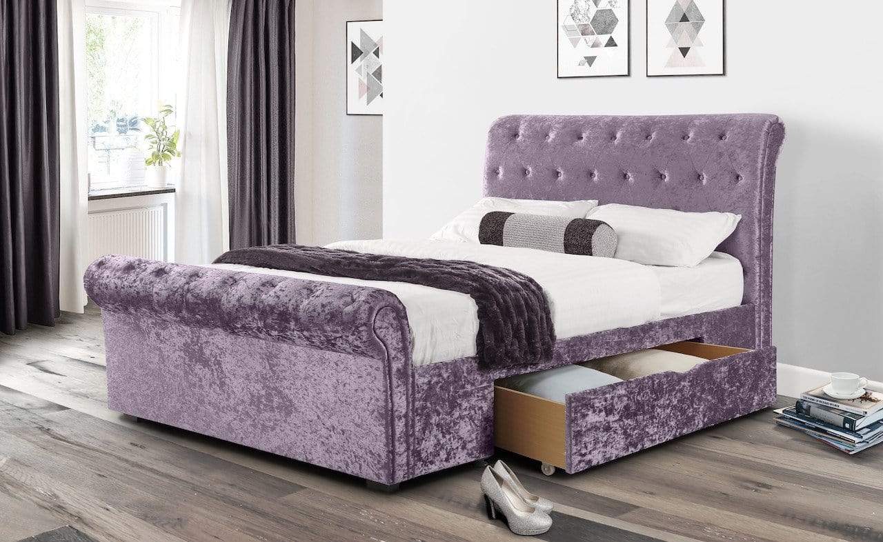 Julian Bowen Fabric Bed Verona 2 Drawer Storage Bed Lilac Crush - Verona - Lilac Crush Bed Kings