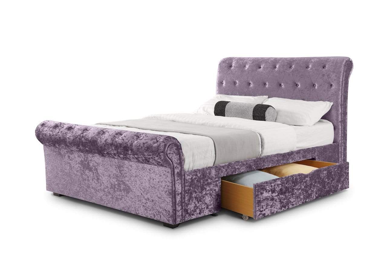 Julian Bowen Fabric Bed Verona 2 Drawer Storage Bed Lilac Crush - Verona - Lilac Crush Bed Kings