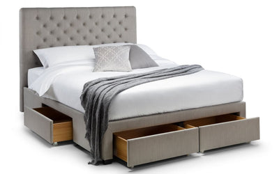 Wilton 4 Drawer Bed - Grey Linen – Julian Bowen, view 2