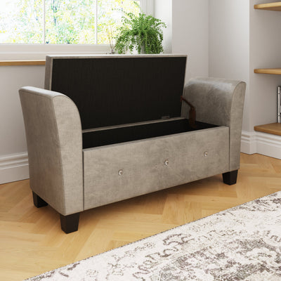 Verona Diamante Window Seat Silver Chenille – GFW, view 2