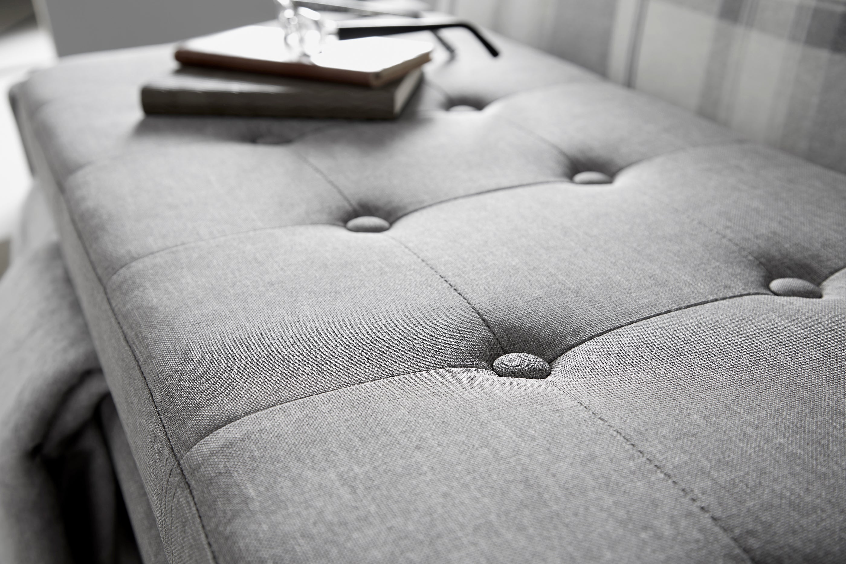 Verona Ottoman Bench Grey Fabric – GFW, view 4