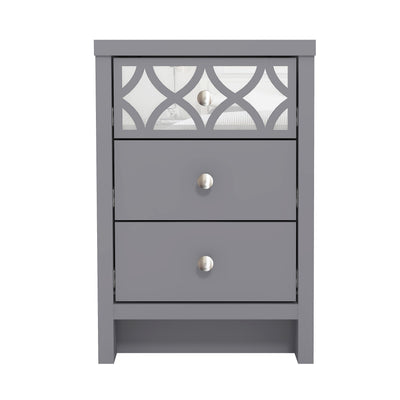Arianna 3 Drawer Bedside Table – Cool Grey