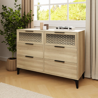 Ezra 3+3 Drawer Chest – Oak
