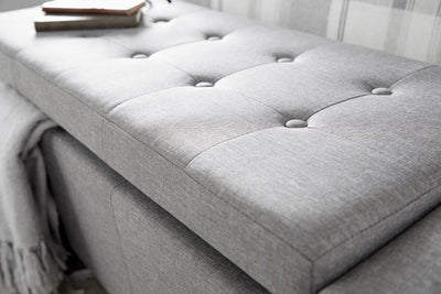 Verona Ottoman Bench Grey Fabric – GFW, view 5