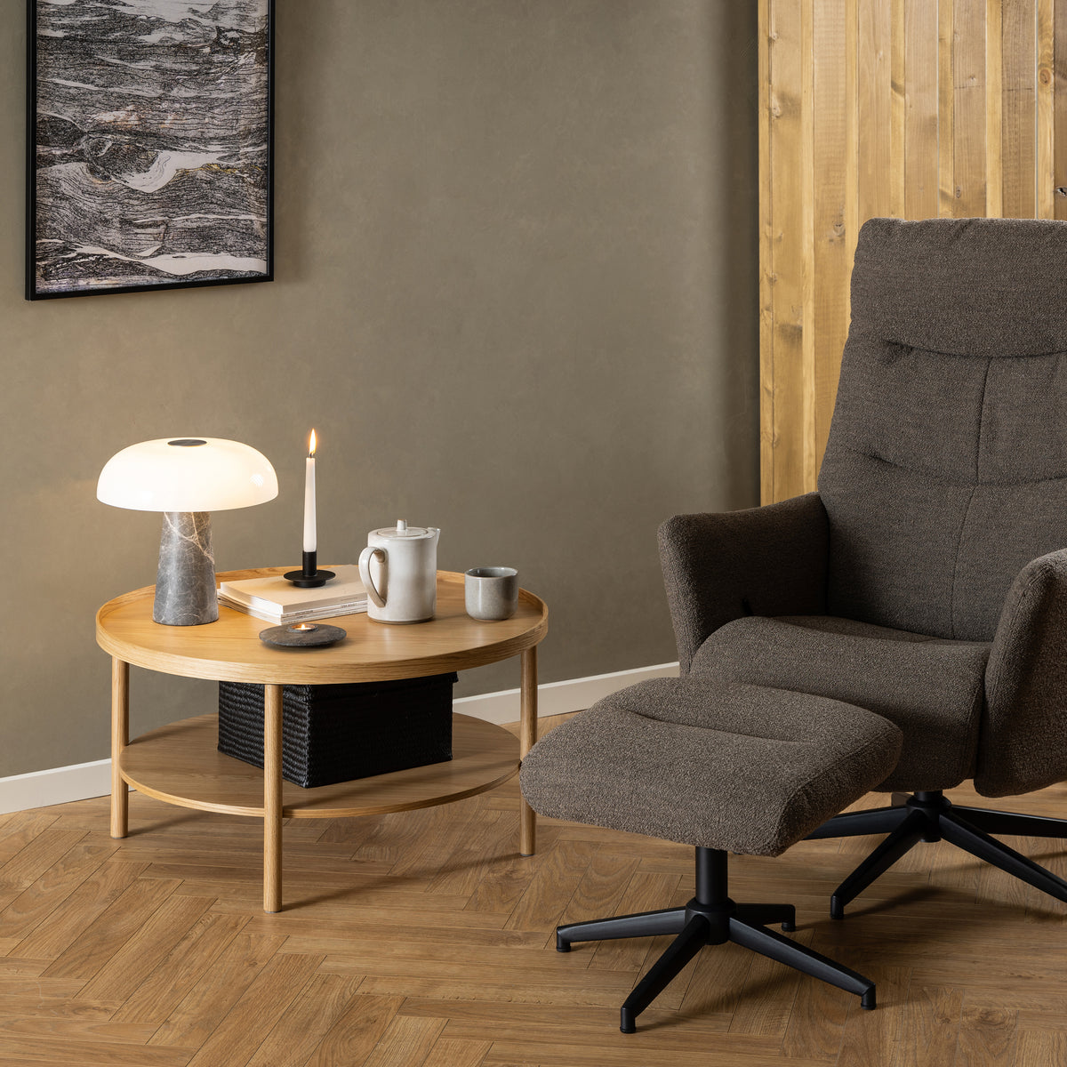 Banbury round coffee table in oak, photo 4