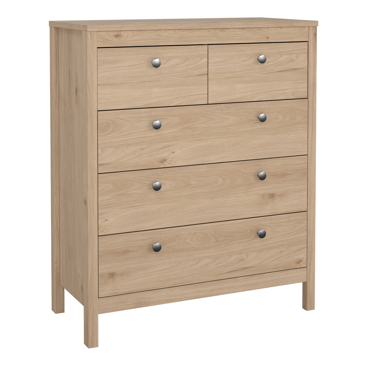 Madrid 3+2 drawer chest in Jackson Hickory oak