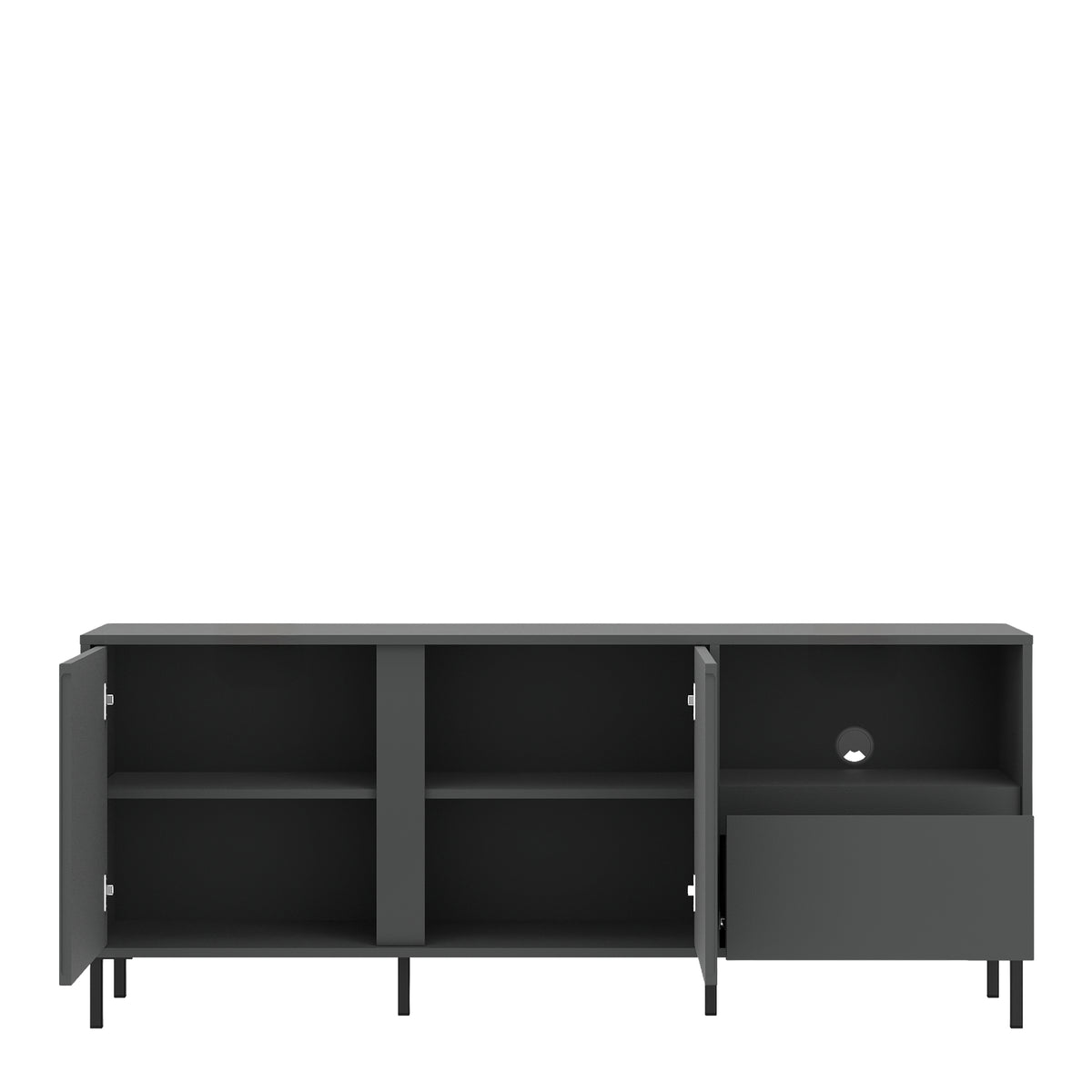 Avenale 157 cm TV cabinet with 2 doors and 1 drawer in anthracite, photo 3