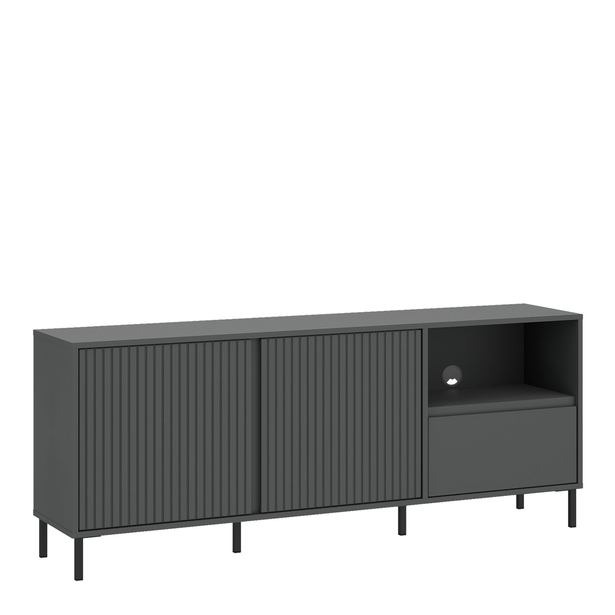 Avenale 157 cm TV cabinet with 2 doors and 1 drawer in anthracite