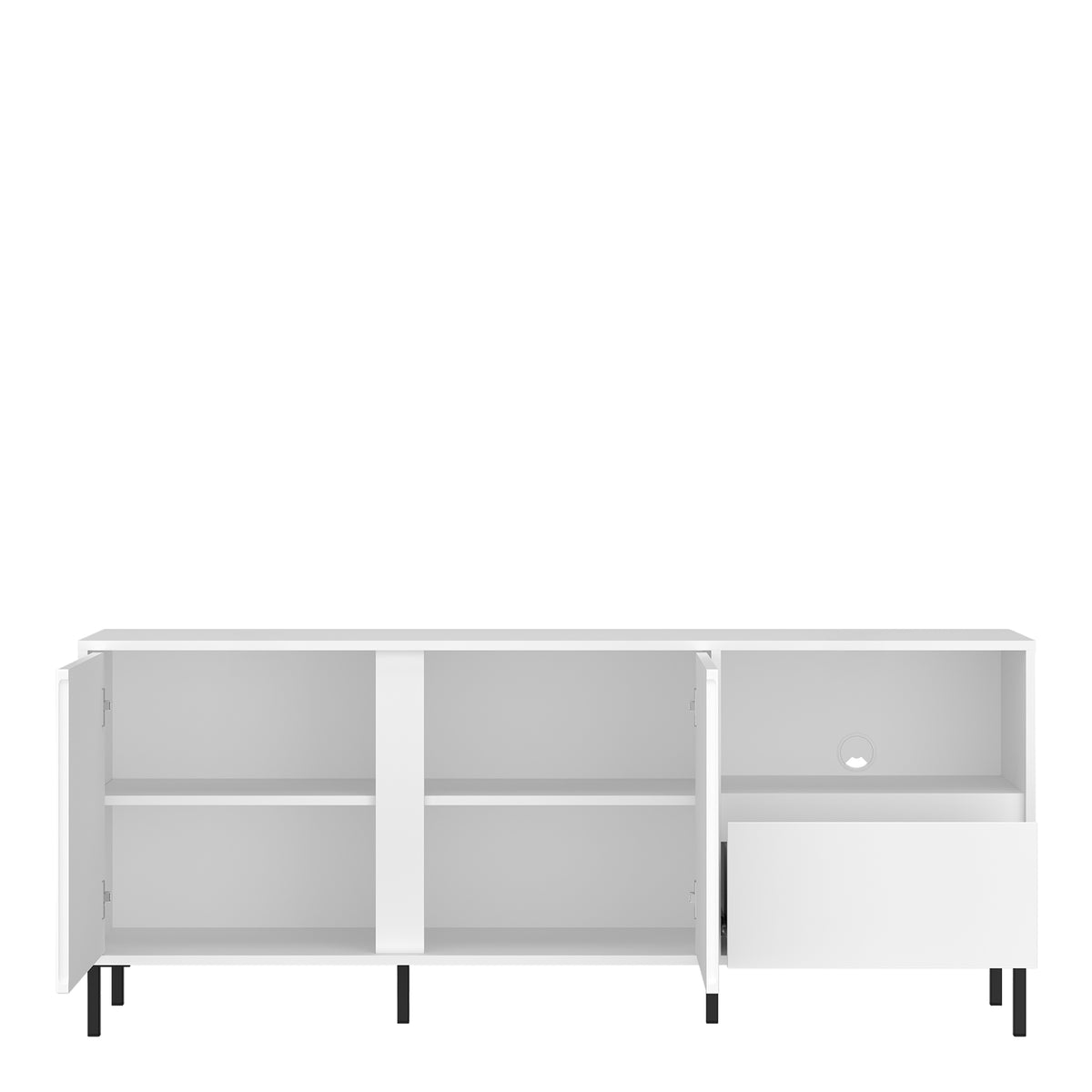 Avenale 157 cm TV cabinet with 2 doors and 1 drawer in Alpine white high gloss, photo 3
