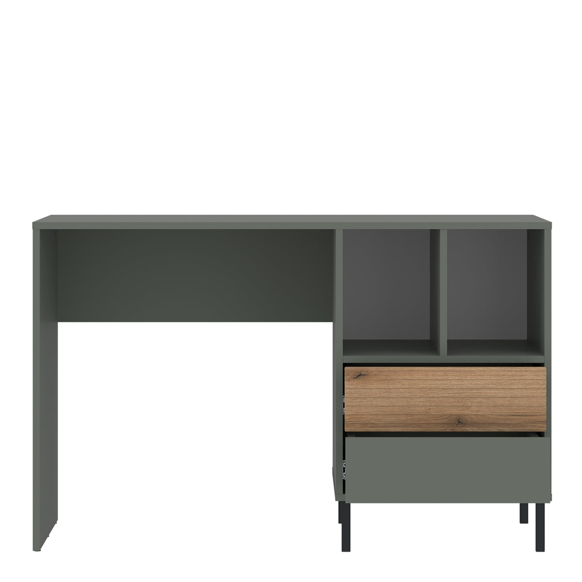 Darwin 2 drawer desk in green and oak, photo 2