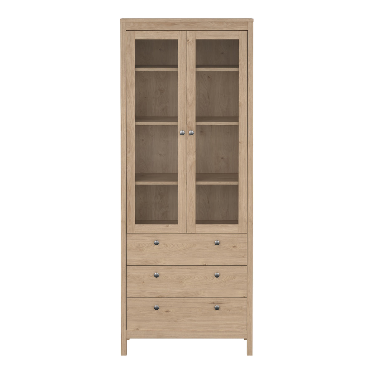 Madrid china cabinet with glass doors in Jackson Hickory oak, photo 2