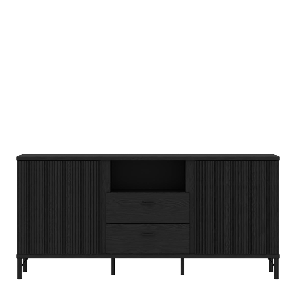 Lusaka 2 door TV cabinet in black graphite, photo 2