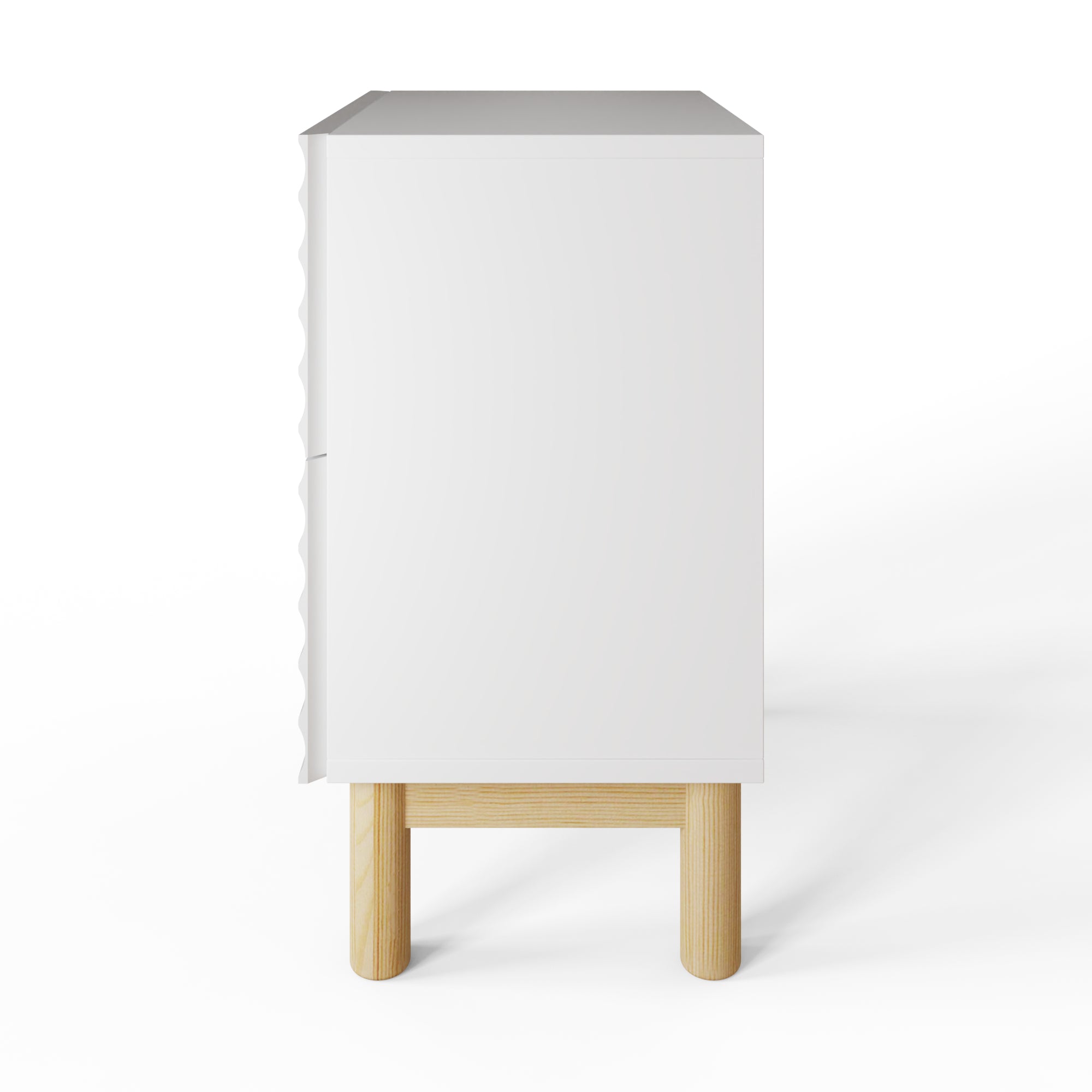 Karla Ribbed 2 Drawer Bedside – White