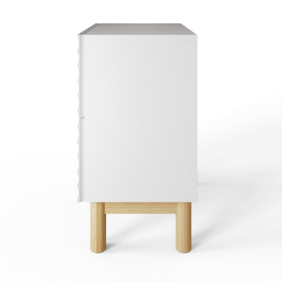 Karla Ribbed 2 Drawer Bedside – White