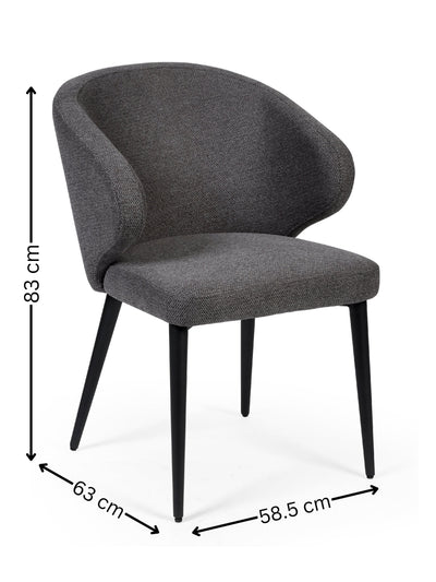 Marcus Mid Grey Fabric Dining Chairs (Set of 2) – Julian Bowen, view 9