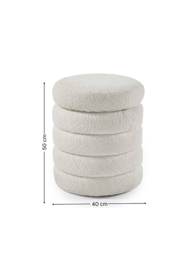 Hailey Ivory Boucle Upholstered 40cm Storage Stool – Julian Bowen, view 14