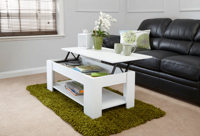 Lift Up Coffee Table – White
