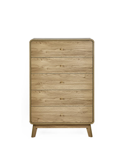 Ingrid 5 Drawer Chest Oak – Julian Bowen, view 4