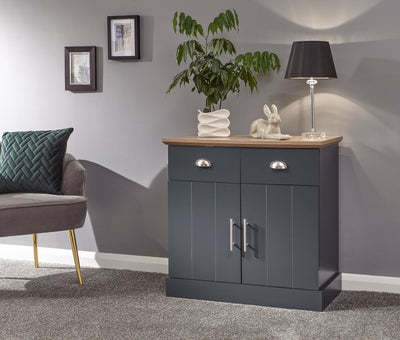 Kendal Compact Sideboard – Slate Blue & Oak