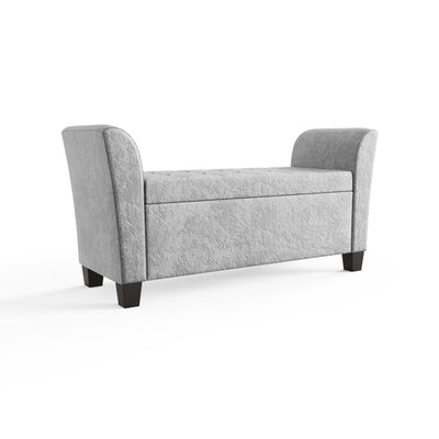 Verona Window Seat Grey Crushed Velvet – GFW