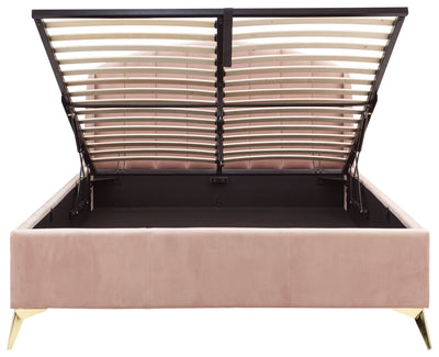 Pettine End Lift Ottoman Bed - Pink & Gold – GFW, view 12
