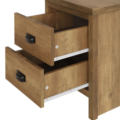 Boston 2 Drawer Bedside Table Knotty Oak – GFW, view 6