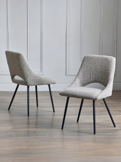 Iris Boucle Dining Chairs - Grey (Set Of 2) – Julian Bowen, view 2