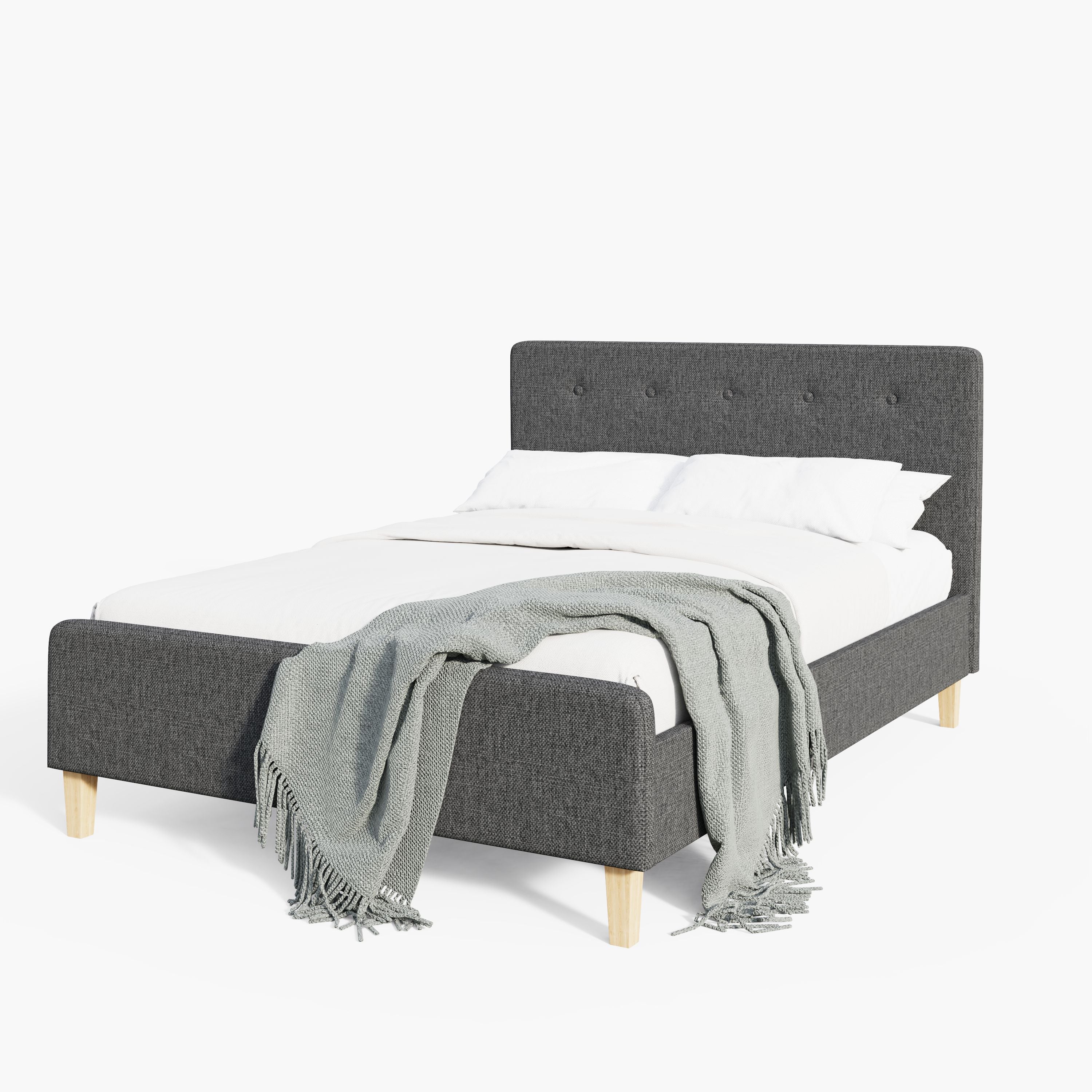 Ashbourne Fabric Upholstered Bed Grey – GFW