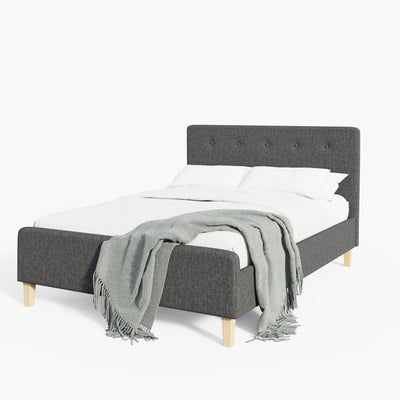 Ashbourne Fabric Upholstered Bed Grey – GFW